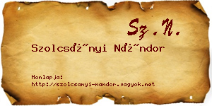 Szolcsányi Nándor névjegykártya