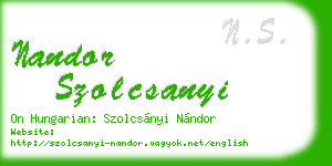 nandor szolcsanyi business card