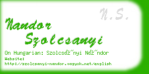 nandor szolcsanyi business card